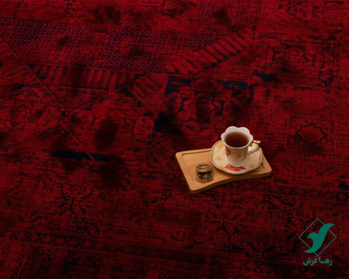 فرش وینتیج 206 لاکی سرمه‌ای