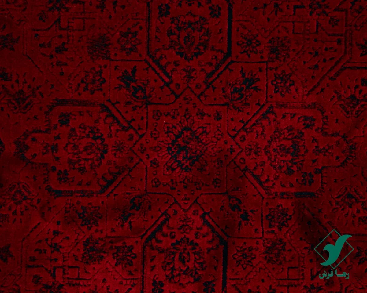 فرش وینتیج 208 لاکی سرمه‌ای