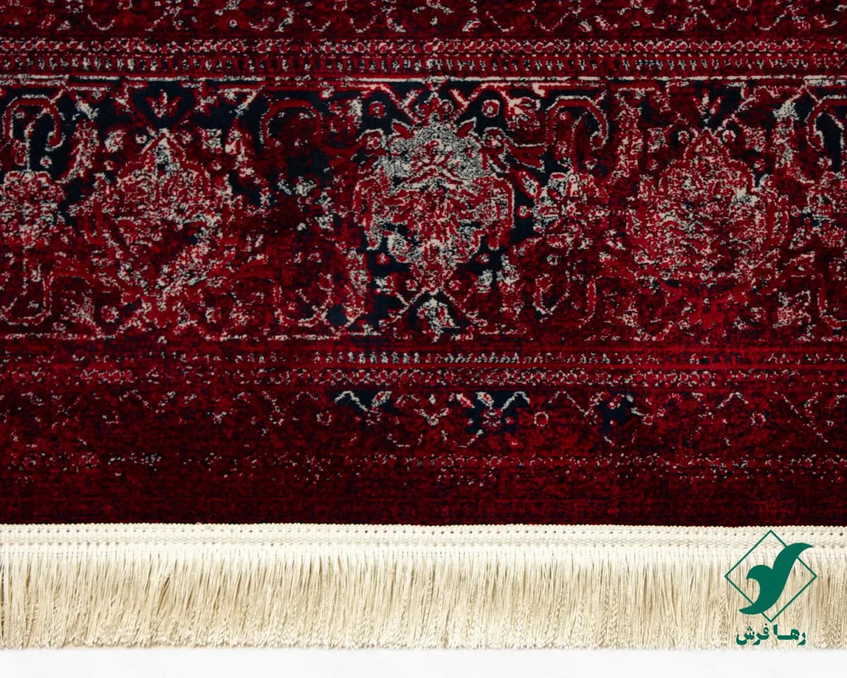 فرش وینتیج 208 لاکی سرمه‌ای