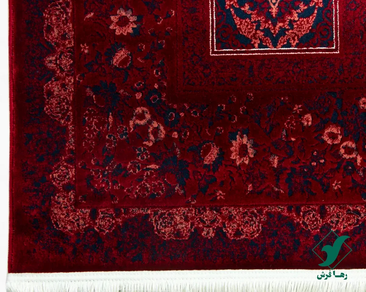 221-5.webp فرش وینتیج 221 لاکی سرمهای