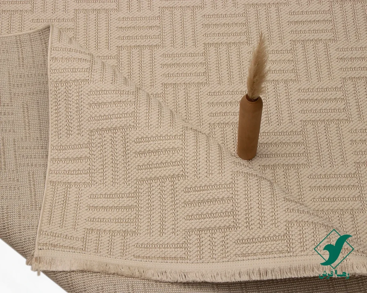 فرش مینیمال 2303 کرم نسکافه ای