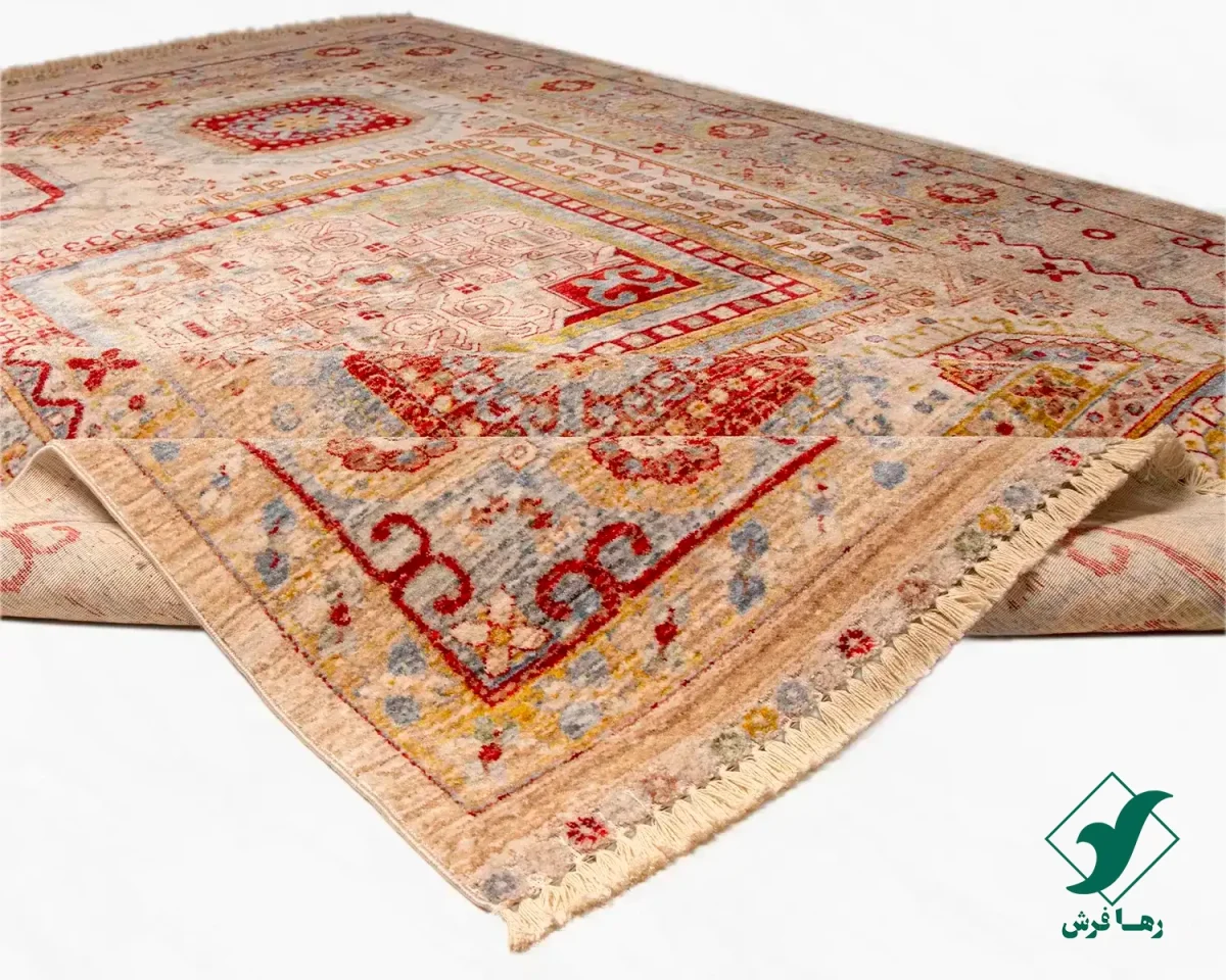 30153-2.webp فرش وینتیج 30153 کرم نسکافه ای