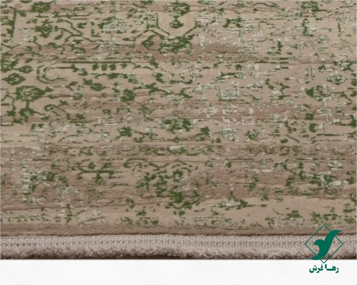 فرش کناره وینتیج 3050 کرم سبز