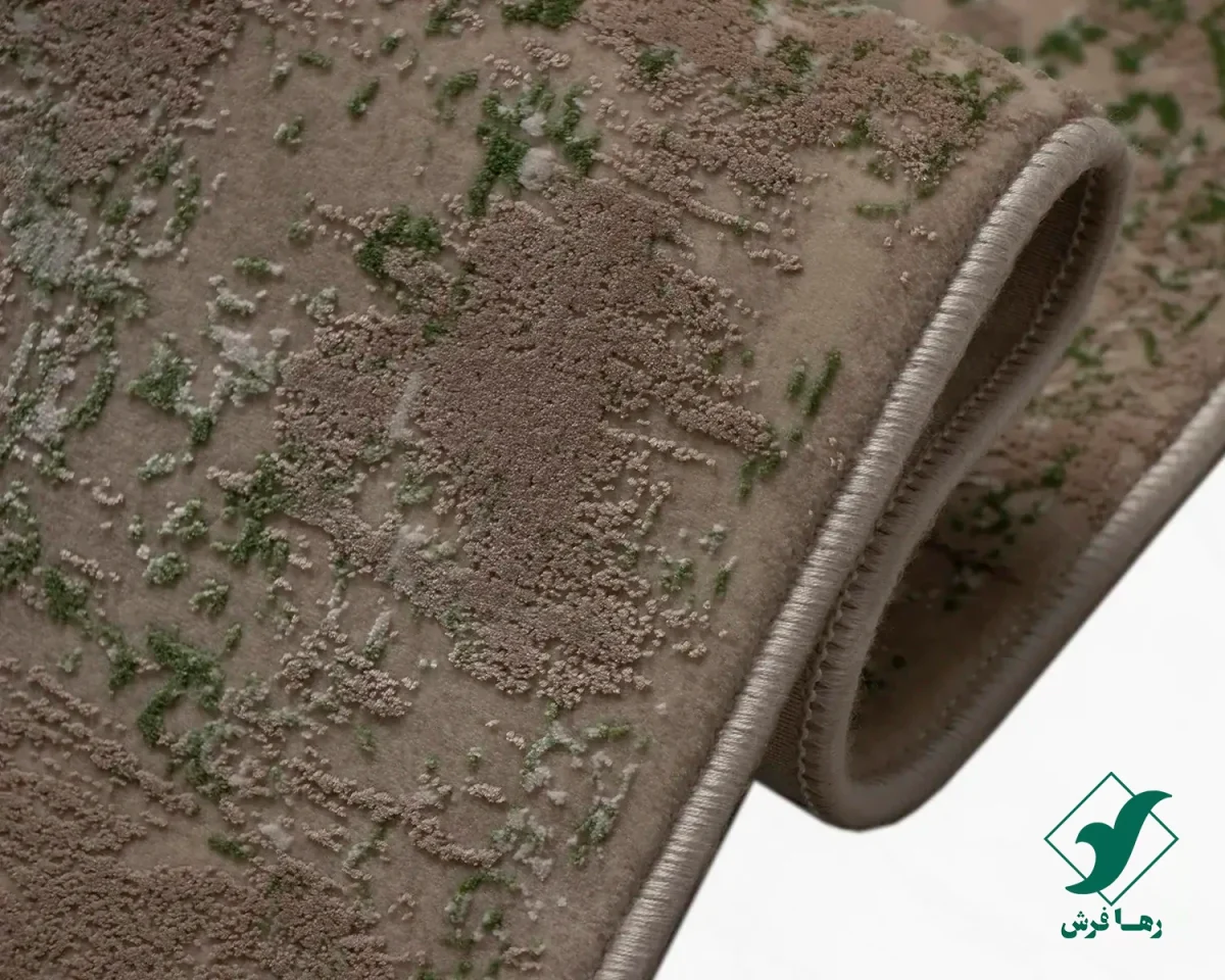 فرش کناره وینتیج 3050 کرم سبز