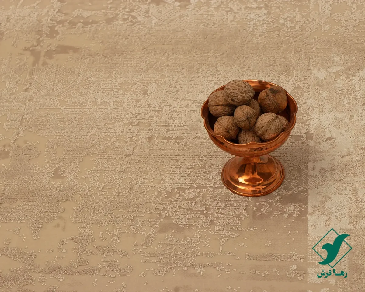 فرش وینتیج 3142 کرم نسکافه‌ای