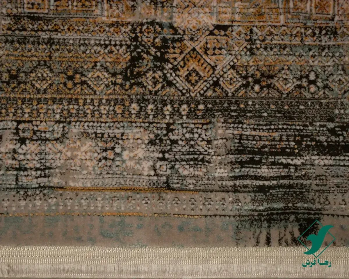 فرش کناره وینتیج 536 طوسی طلایی