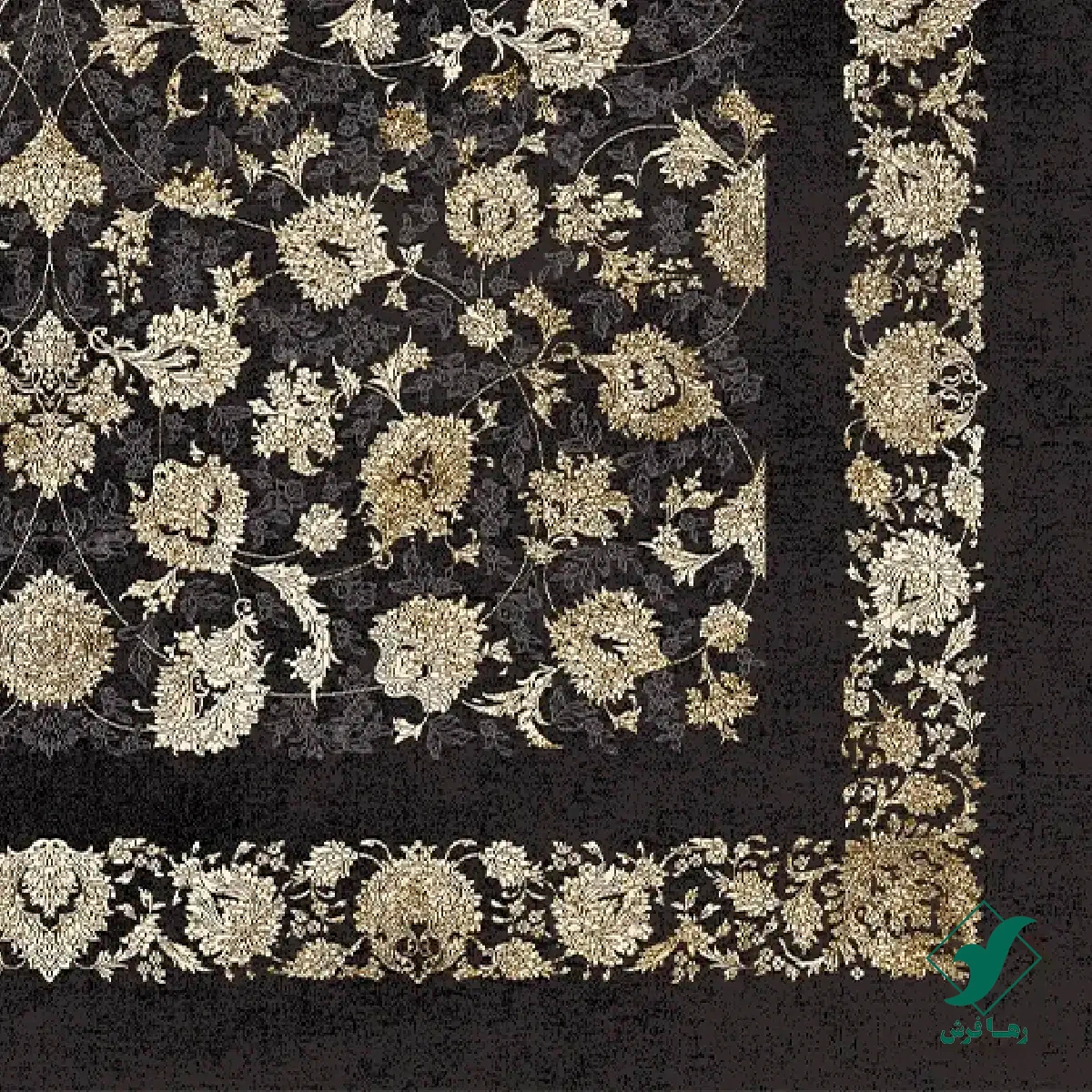 6018-zoghali-2.webp فرش وینتیج 6018 ذغالی طلایی