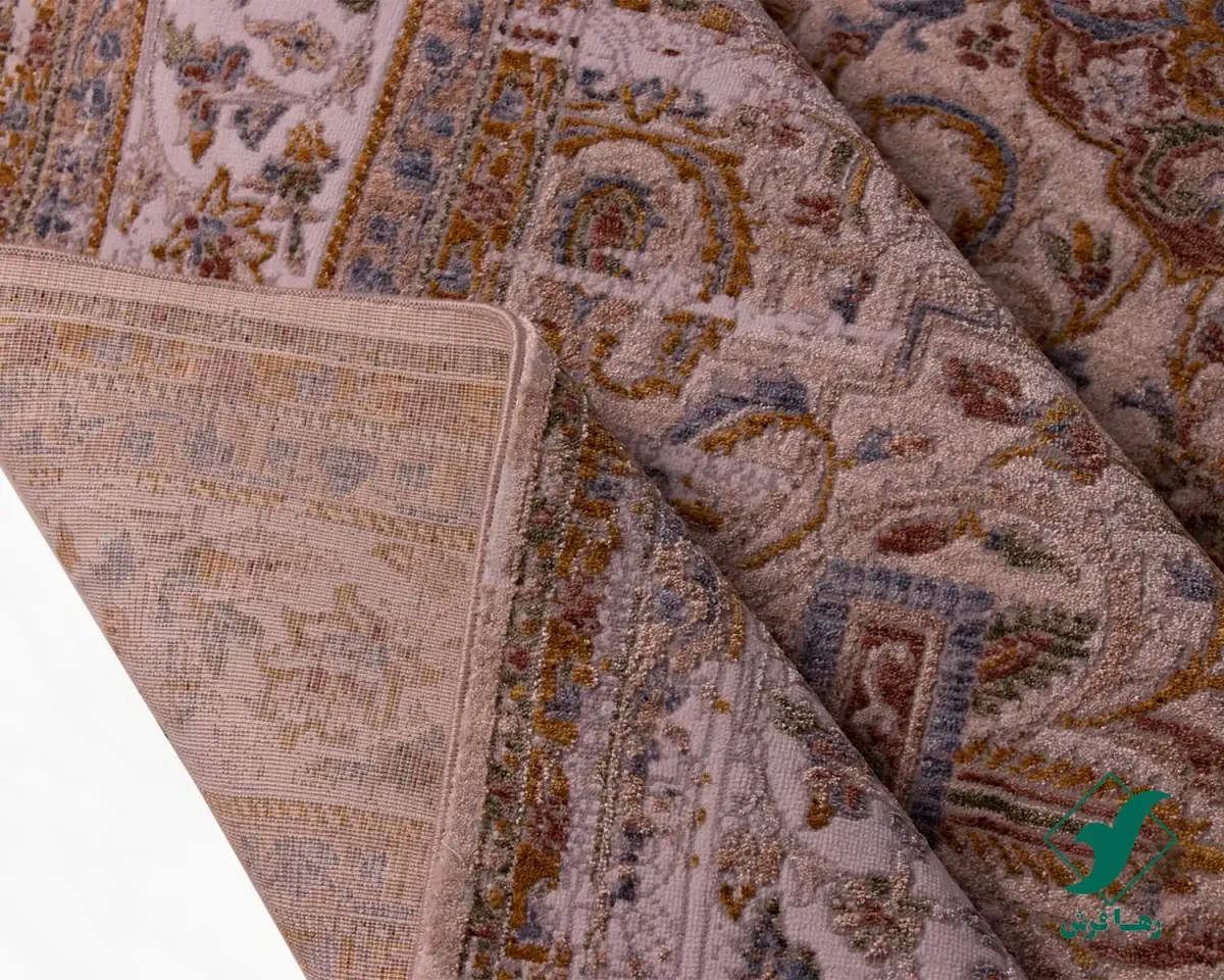 فرش وینتیج 60233 نسکافه ای کرم