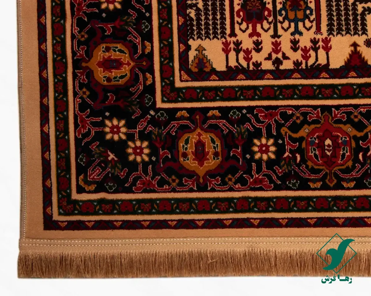 7017-5.webp فرش کلاسیک 7017 نخودی سرمهای