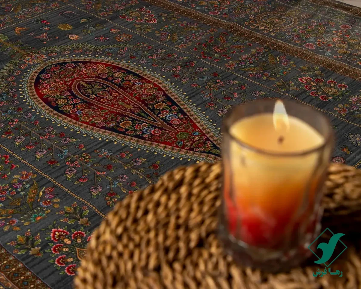 730900-3.webp فرش ابریشم ماشینی 730900سرمه ای