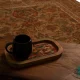 فرش ابریشم ماشینی 740601 قهوی کرم