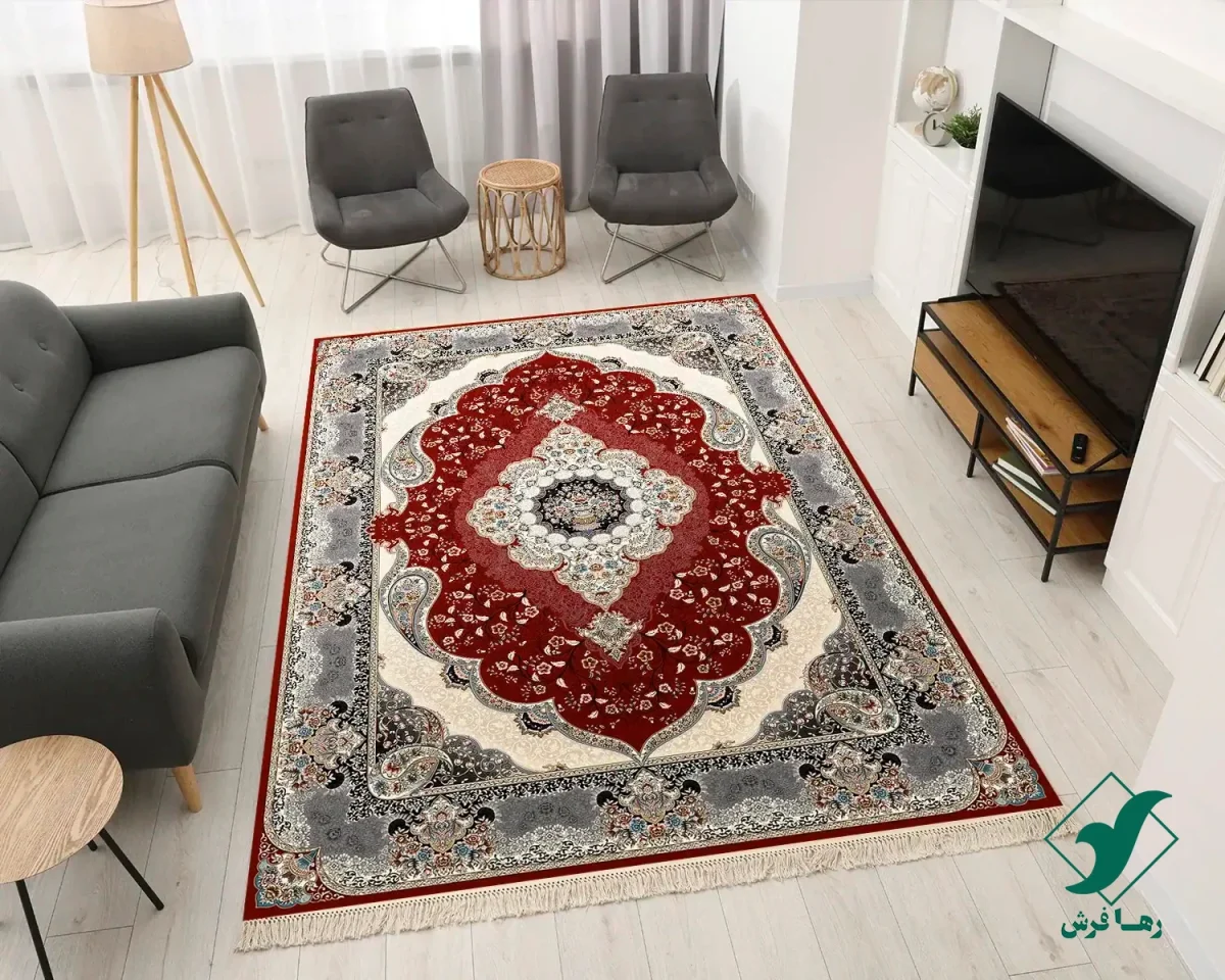 فرش کلاسیک 7005 لاکی طوسی