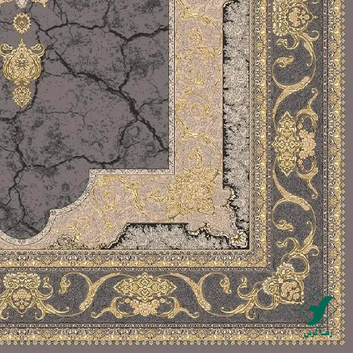 NOGHREI-2-4.webp فرش کلاسیک 6024 نقره ای طلایی