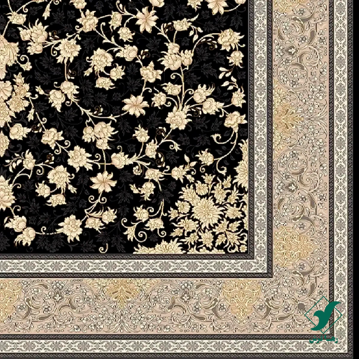 SORMEI-2.webp فرش کلاسیک 6012 سرمه ای طلایی