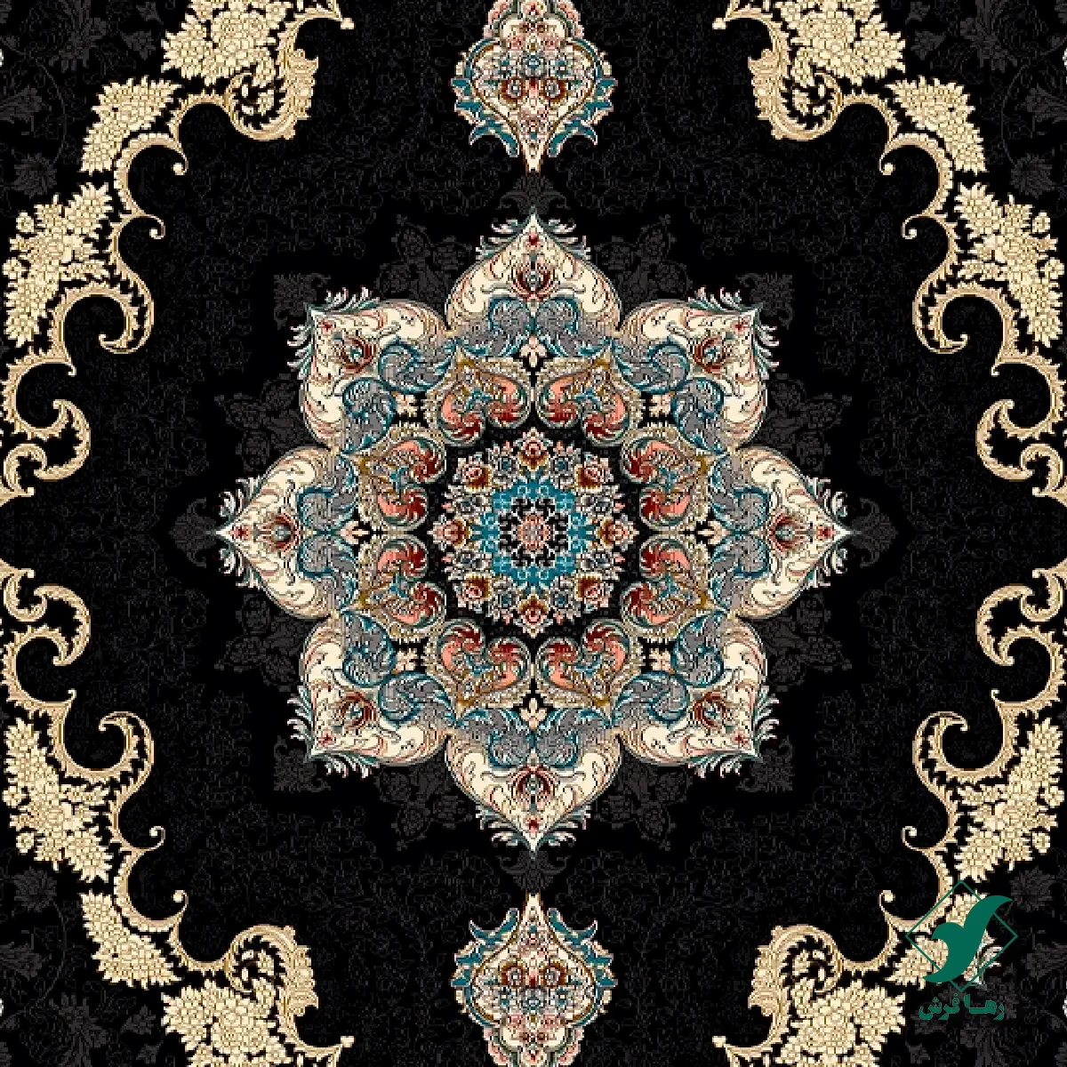 فرش کلاسیک 6027 سرمه ای