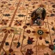 فرش ابریشم ماشینی Z1086 کرم حاشیه سرمه ای