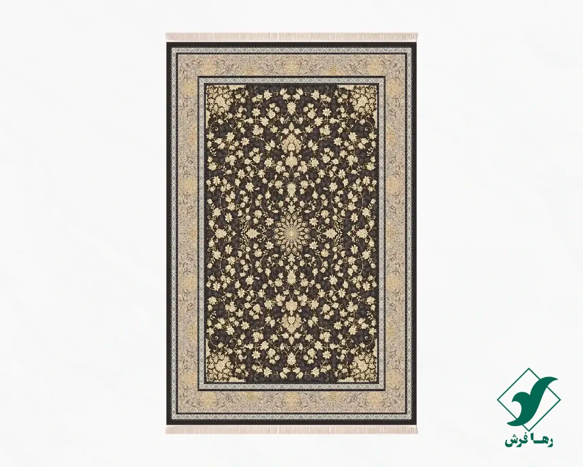 ZOGHALI-.webp فرش کلاسیک 6012 ذغالی طلایی