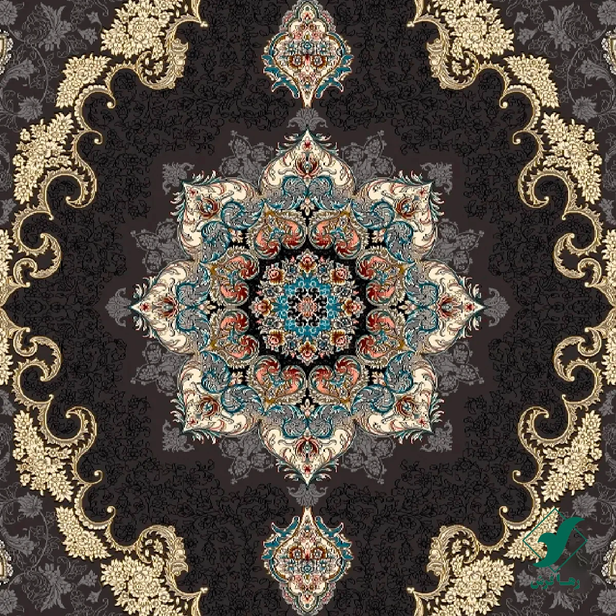 فرش کلاسیک 6027 ذغالی