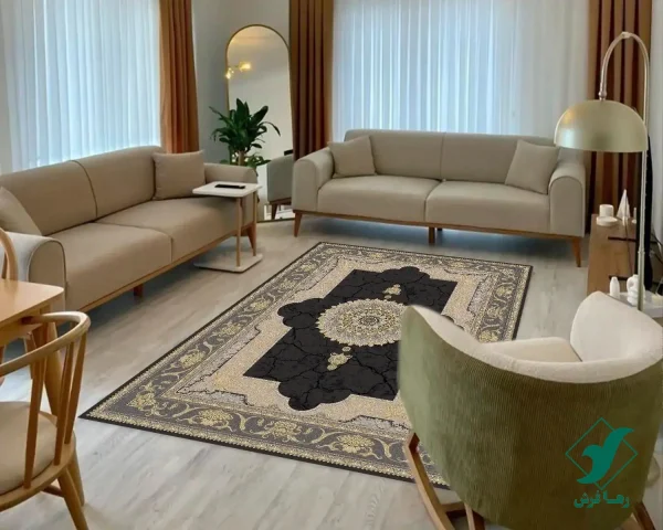 ZOGHALI-4-1.webp فرش کلاسیک 6024 ذغالی طلایی