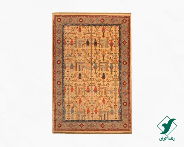 c1116-0.webp فرش ابریشم ماشینی C1116 بژ گردویی