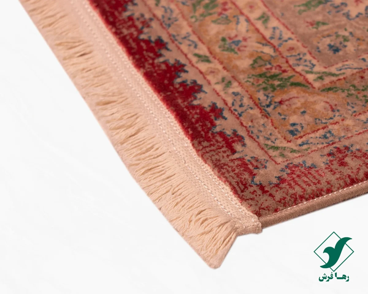 فرش وینتیج HR 187 نسکافه‌ای قرمز