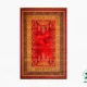 فرش ابریشم ماشینی T1059 لاکی نخودی