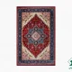 فرش ابریشم ماشینی T1089 لاکی حاشیه آبی