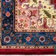فرش ابریشم ماشینی T1089 لاکی حاشیه آبی