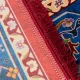 فرش ابریشم ماشینی T1089 لاکی حاشیه آبی