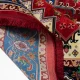 فرش ابریشم ماشینی T1089 لاکی حاشیه آبی