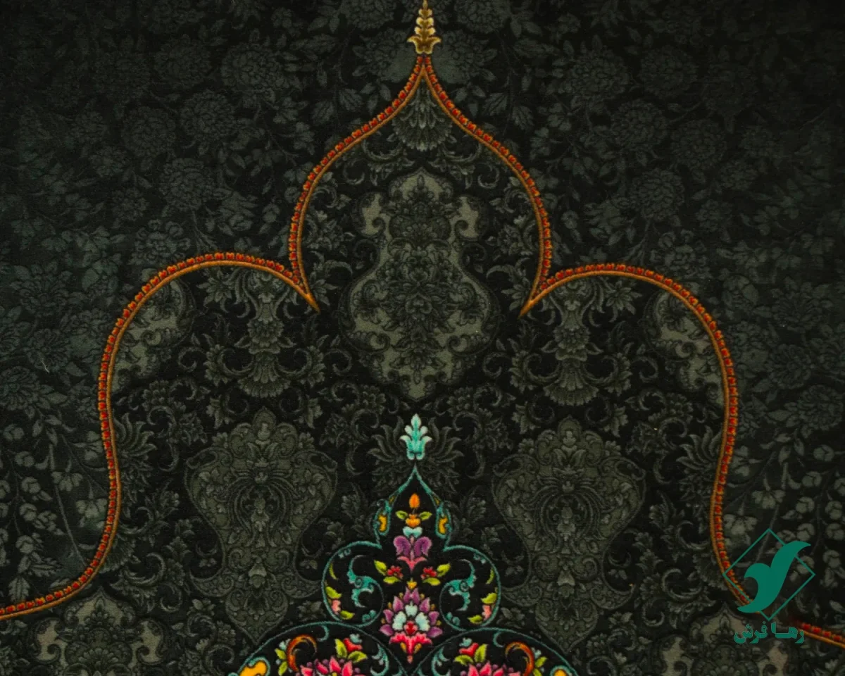 201745-4.webp فرش ابریشم ماشینی 201745 سرمهای