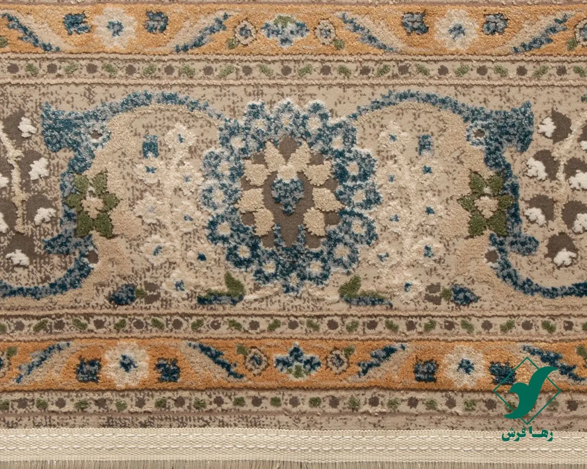 فرش  وینتیج 75004 طوسی آبی