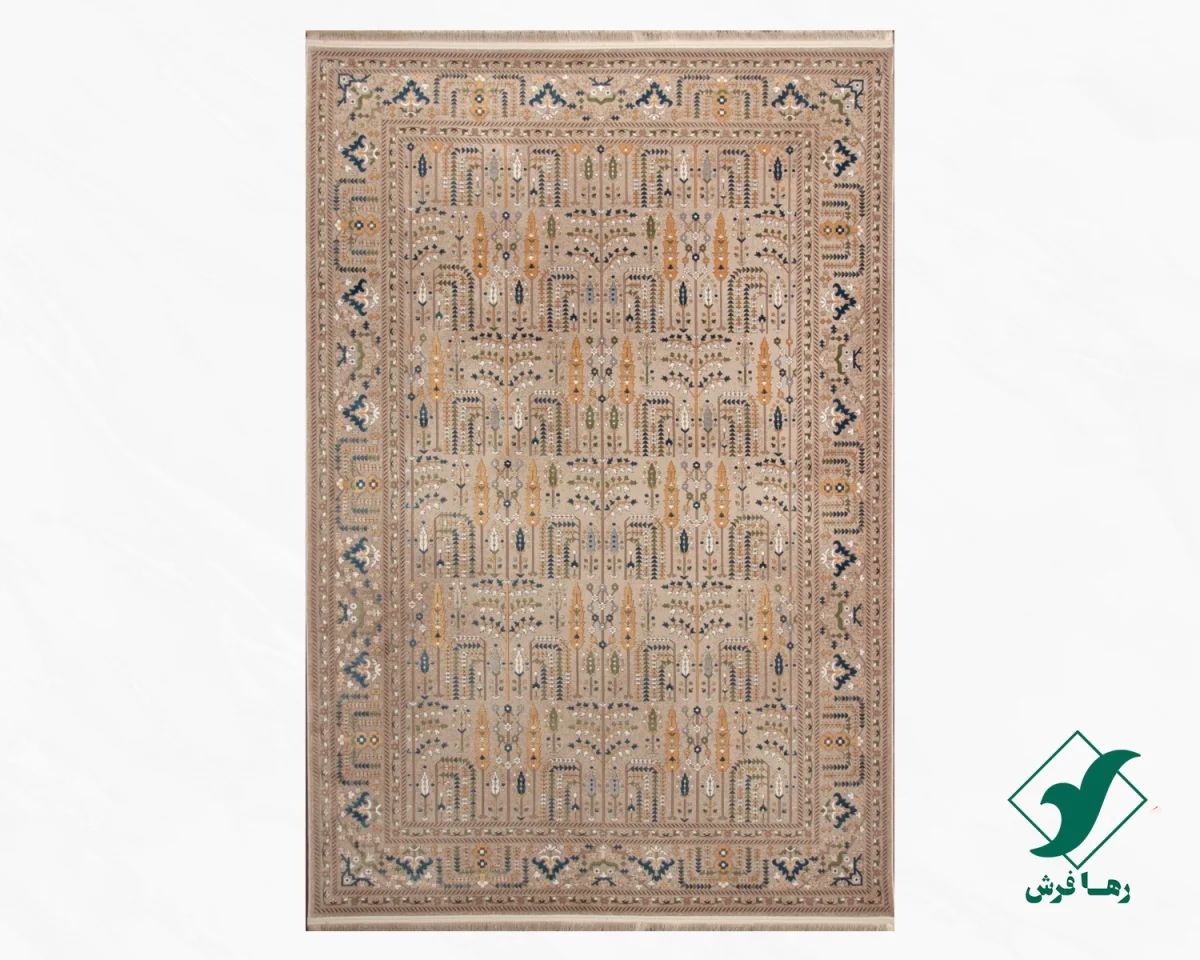 فرش وینتیج 75010 طوسی آبی