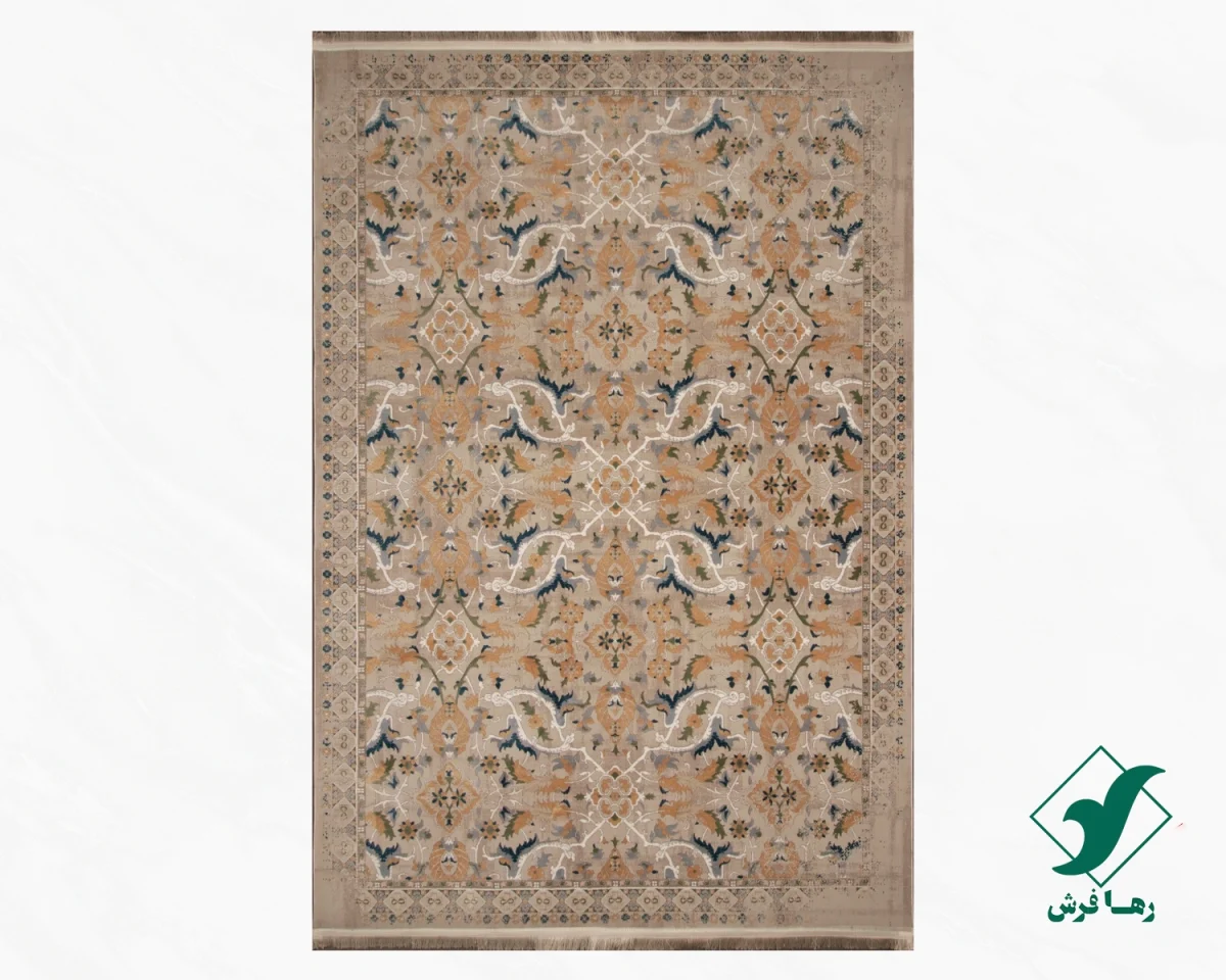 فرش  وینتیج 75018 نسکافه‌ای طلایی