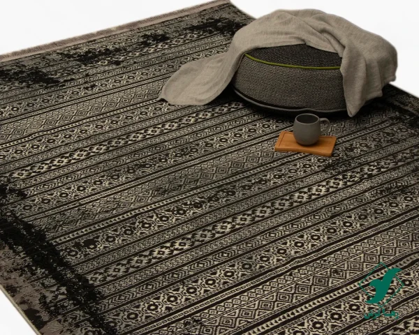 فرش وینتیج 9352 ذغالی طوسی