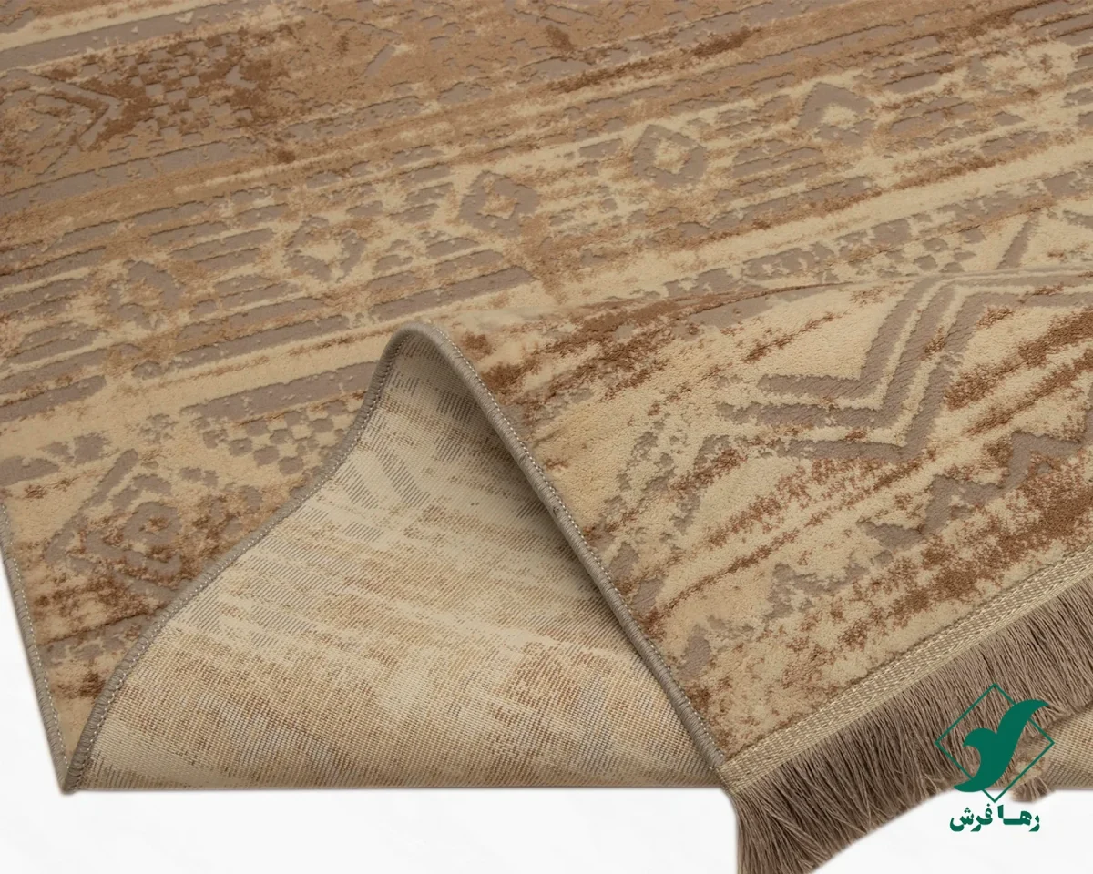 فرش وینتیج 9374 کرم طوسی