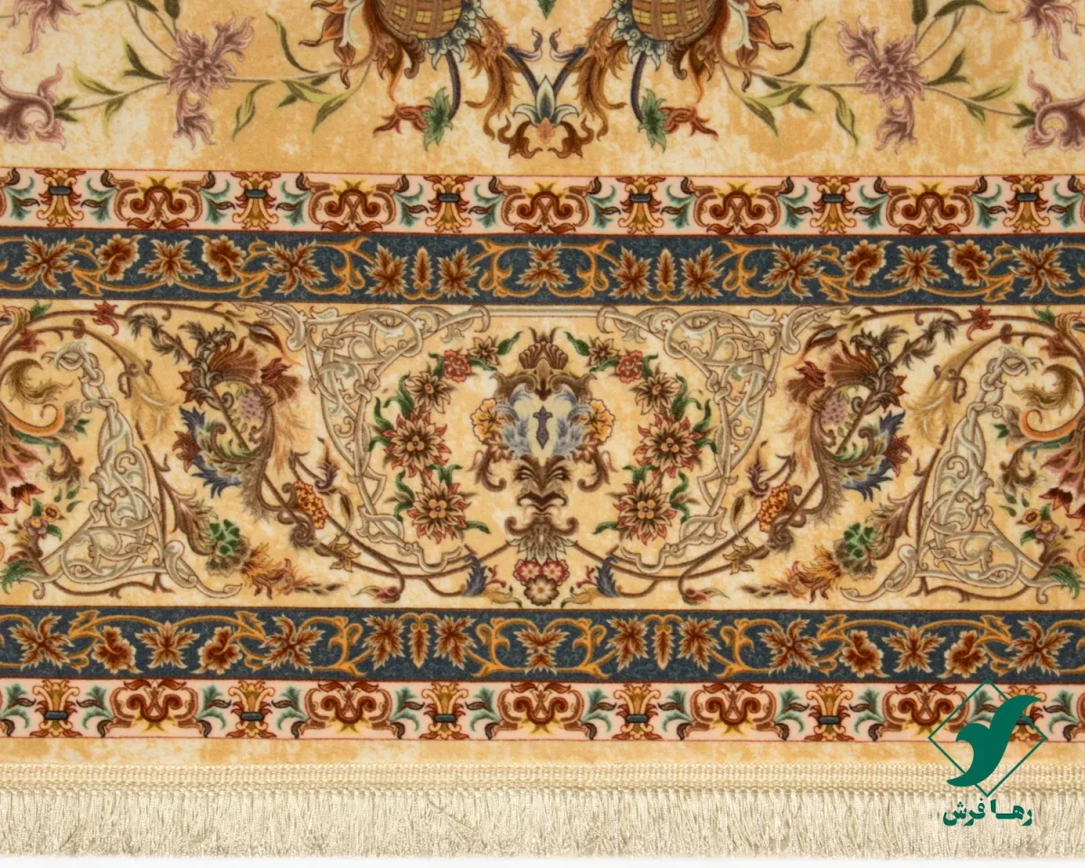 A-1135-8.webp فرش ابریشم ماشینی A1135 کرم