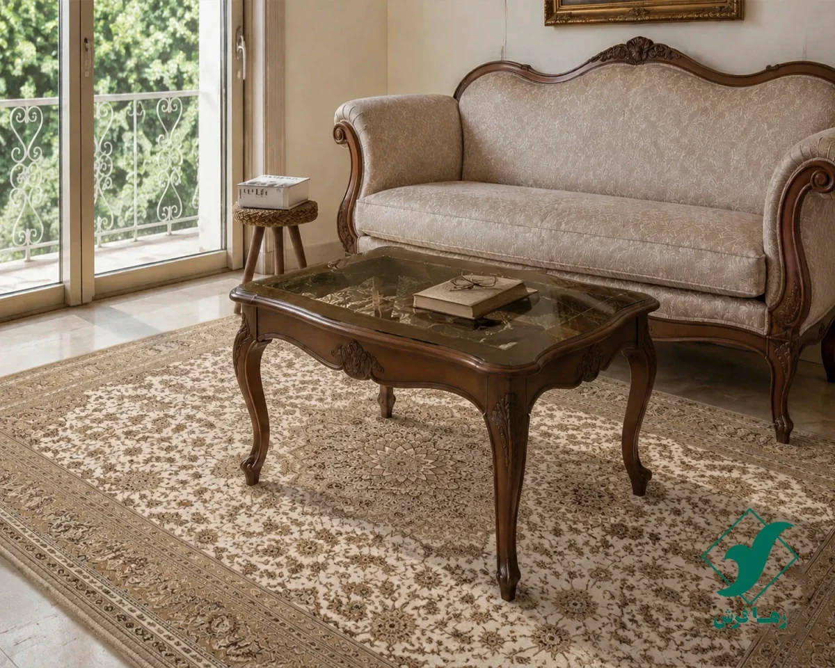forogh-kerem-h-bezh-11.webp فرش کلاسیک فروغ کرم حاشیه بژ