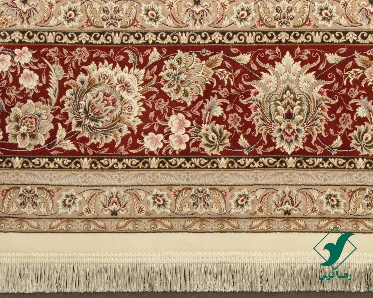 فرش کلاسیک سیران کرم حاشیه گلبهی