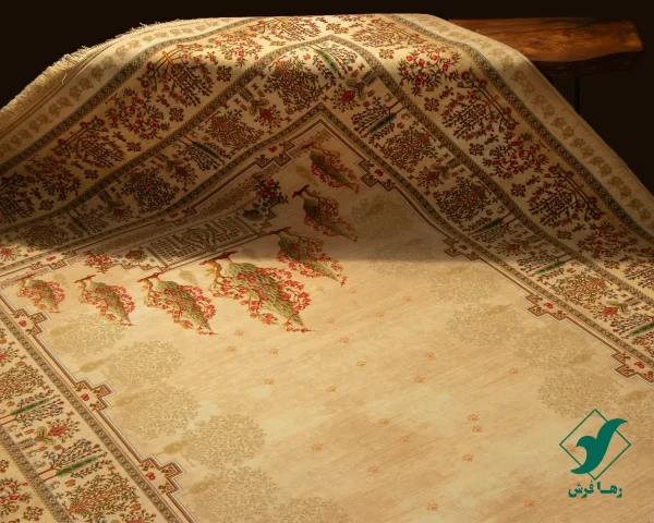 t-1063-3.webp فرش ابریشم ماشینی T1063 کرم