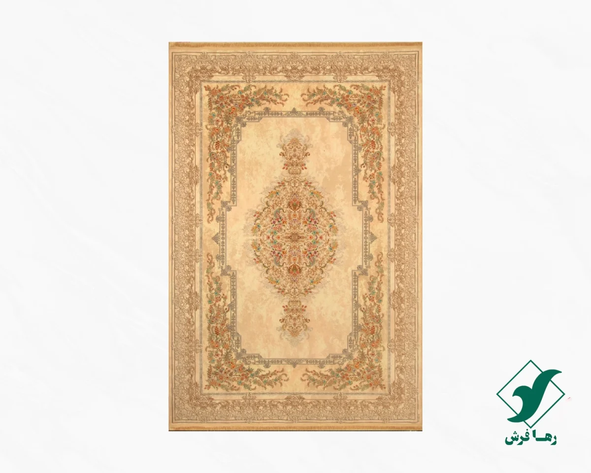 t-1084-1.webp فرش ابریشم ماشینی T1084 کرم