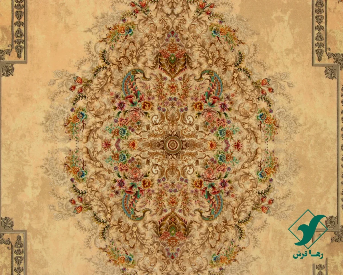 t-1084-4.webp فرش ابریشم ماشینی T1084 کرم