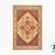 فرش ابریشم ماشینی T1090 کرم لاکی