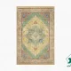 فرش ابریشم ماشینی T1091 کرم سبز