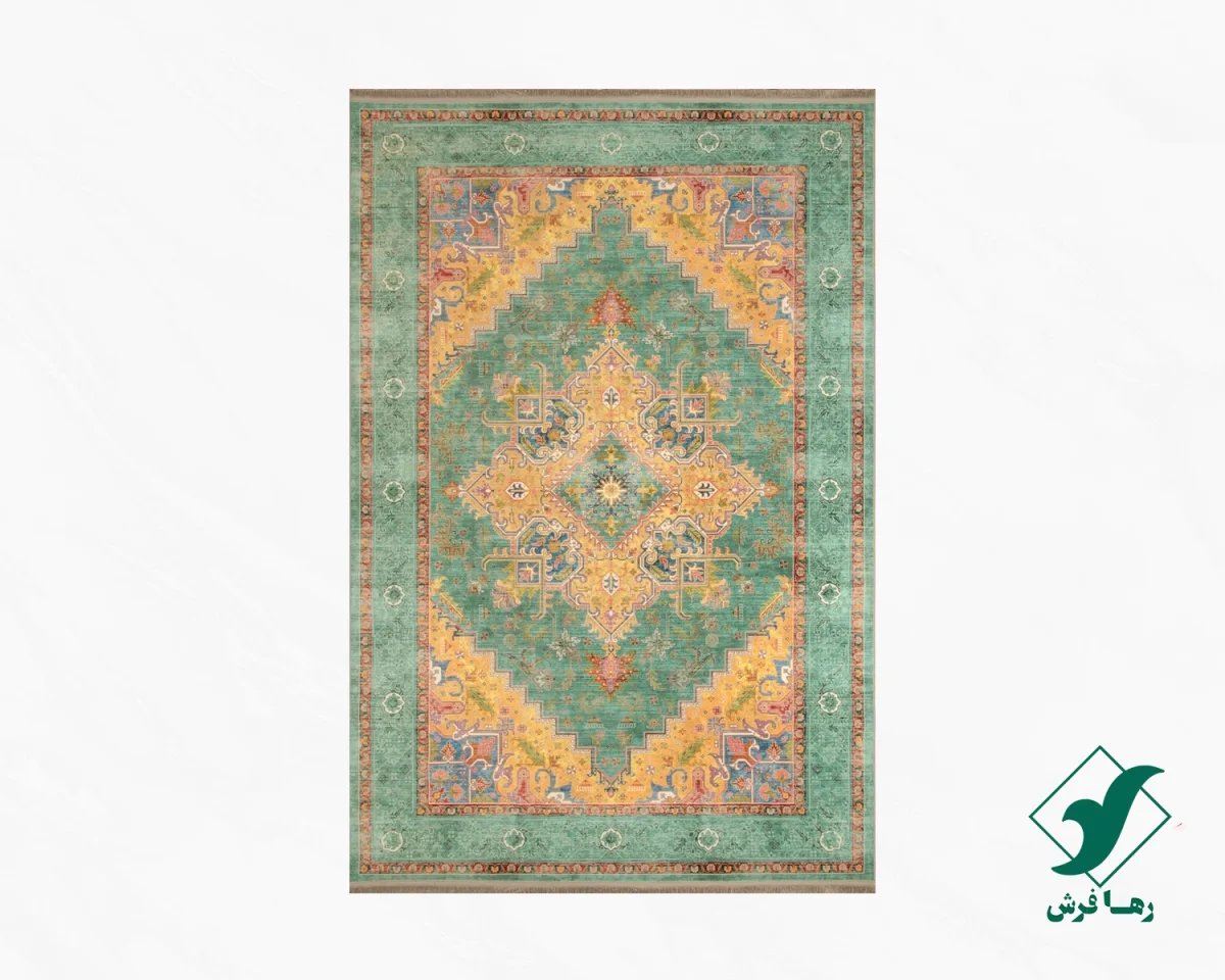 t-1092-1.webp فرش ابریشم ماشینی T1092 فیروزهای