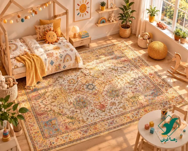 t-1095-10.webp فرش ابریشم ماشینی T1095 کرم