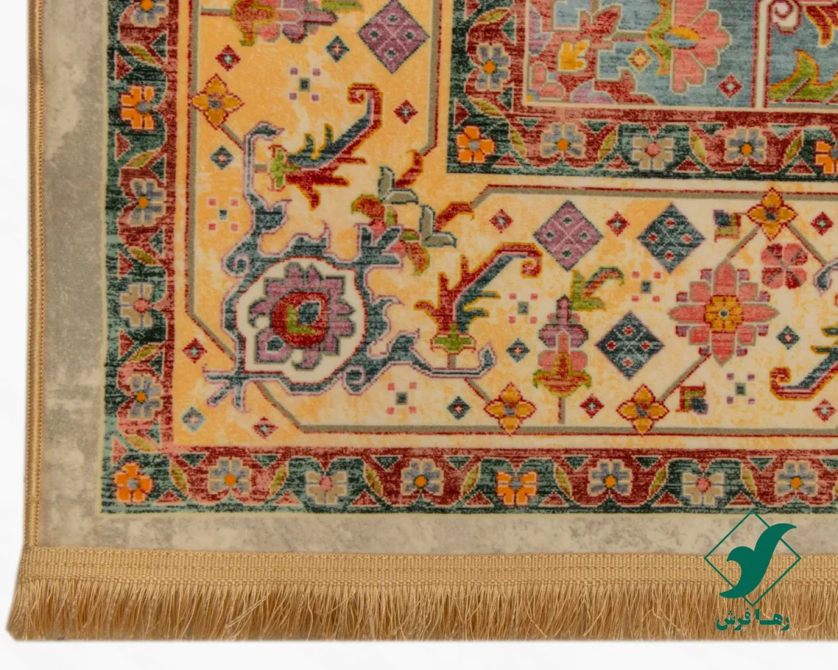 فرش ابریشم ماشینی T1095 کرم