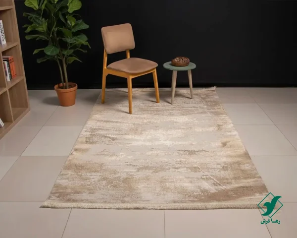 فرش مینیمال 9407 کرم نسکافه ای