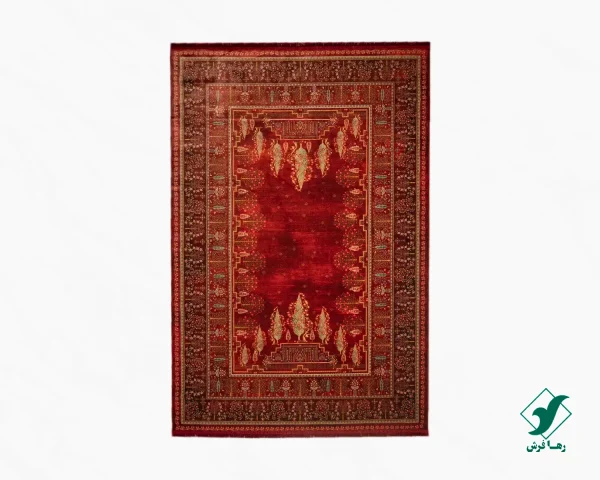 فرش ابریشم ماشینی T1060 لاکی